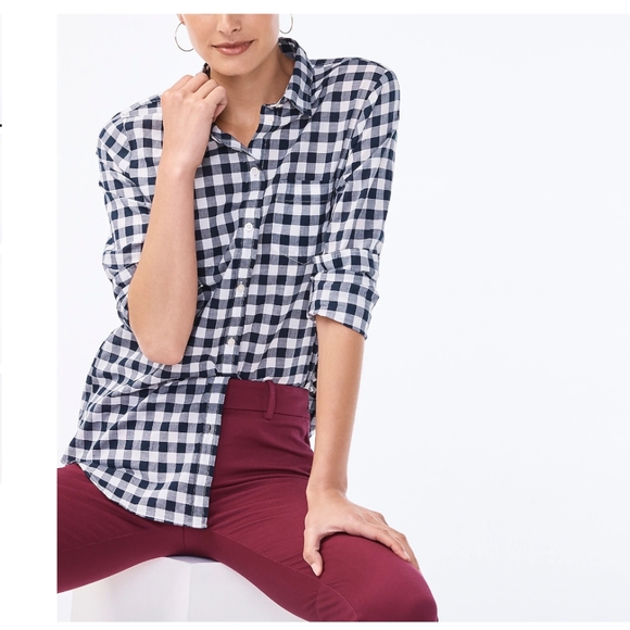 J. Crew Factory Gingham Classic Button-Down Shirt - Picture 5 of 6